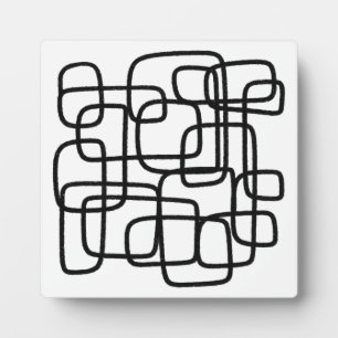Hedendaagse Abstracte lijnkunst zwart-wit Fotoplaat