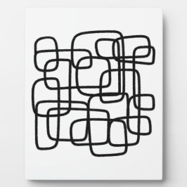 Hedendaagse Abstracte lijnkunst zwart-wit Fotoplaat