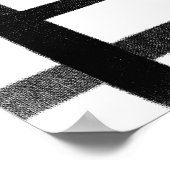 Hedendaagse Abstracte lijnkunst zwart-wit Poster (Hoek)