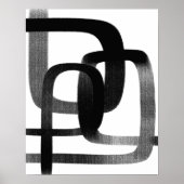 Hedendaagse Abstracte lijnkunst zwart-wit Poster (Voorkant)
