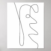 Hedendaagse Abstracte lijnkunst zwart wit Poster (Voorkant)