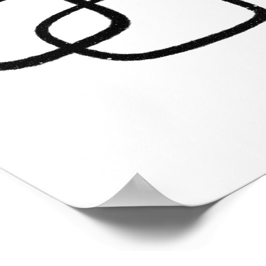 Hedendaagse Abstracte lijnkunst zwart-wit Poster (Hoek)