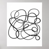 Hedendaagse Abstracte lijnkunst zwart-wit Poster (Voorkant)