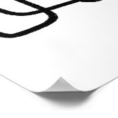 Hedendaagse Abstracte lijnkunst zwart-wit Poster (Hoek)