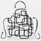 Hedendaagse Abstracte lijnkunst zwart-wit Schort (Voorkant)