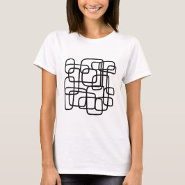 Hedendaagse Abstracte lijnkunst zwart-wit T-shirt
