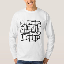 Hedendaagse Abstracte lijnkunst zwart-wit T-shirt