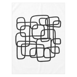 Hedendaagse Abstracte lijnkunst zwart-wit Tafelkleed