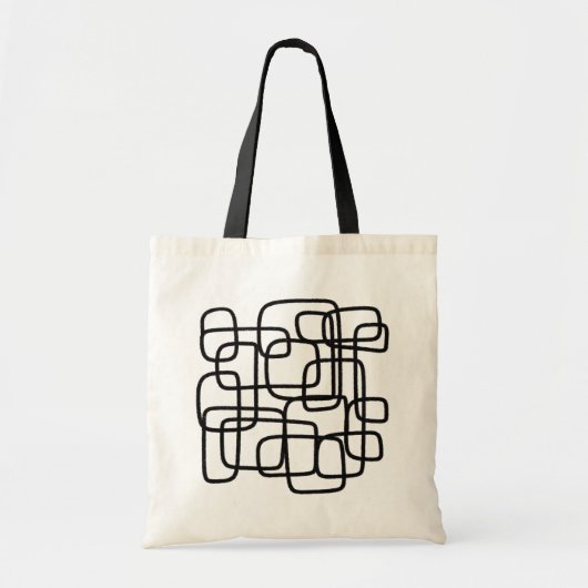 Hedendaagse Abstracte lijnkunst zwart-wit Tote Bag (Voorkant)