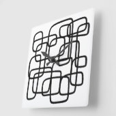 Hedendaagse Abstracte lijnkunst zwart-wit Vierkante Klok (Hoek)