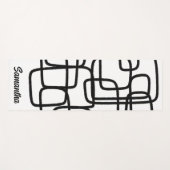 Hedendaagse Abstracte lijnkunst zwart-wit Yogamat (Voorkant (horizontaal))