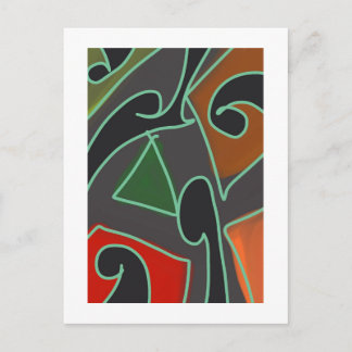 Hedendaagse Abstracte Maori-kunstwerk 3 door RRW 2 Briefkaart