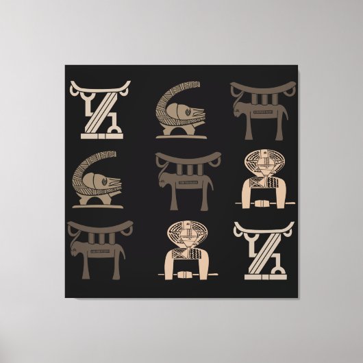 Hedendaagse Abstracte Moderne Afrikaanse kunst Canvas Afdruk (Voorkant)