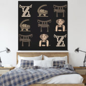 Hedendaagse Abstracte Moderne Afrikaanse kunst Canvas Afdruk (Insitu (Slaapkamer))