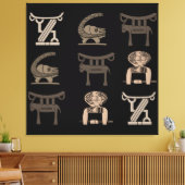 Hedendaagse Abstracte Moderne Afrikaanse kunst Canvas Afdruk (Insitu (Woonkamer))