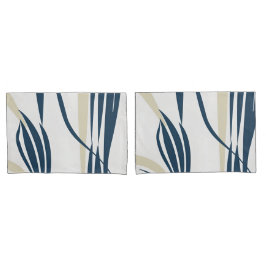 Hedendaagse Abstracte Navy & Beige - Stijlvol Kussensloop
