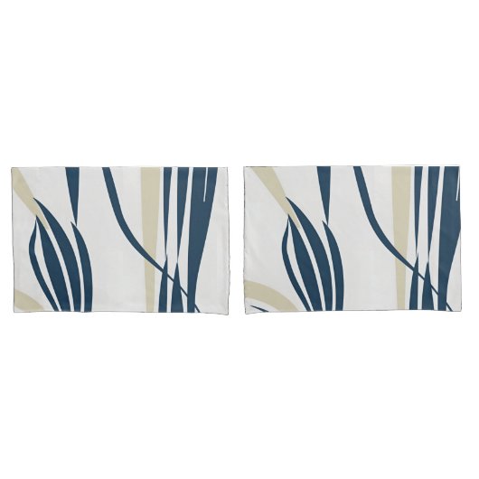Hedendaagse Abstracte Navy & Beige - Stijlvol Kussensloop (Voorkant-Set)
