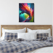 Hedendaagse Abstracte Regenboog Schildering Canvas Afdruk (Insitu (Slaapkamer))
