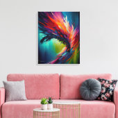 Hedendaagse Abstracte Regenboog Schildering Canvas Afdruk (Insitu (Woonkamer))