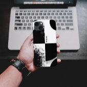 Hedendaagse Abstracte zwart-witte cirkels Case-Mate iPhone Case