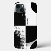 Hedendaagse Abstracte zwart-witte cirkels Case-Mate iPhone Case (Achterkant)