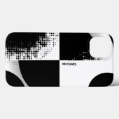 Hedendaagse Abstracte zwart-witte cirkels Case-Mate iPhone Case (Achterkant (horizontaal))