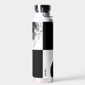 Hedendaagse Abstracte zwart-witte cirkels Waterfles (Links)