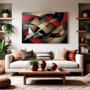 Hedendaagse abstractieformulieren in dialoog canvas afdruk