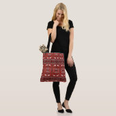 Hedendaagse Afrikaanse Canvas tas - Rood en Wit (Op model)