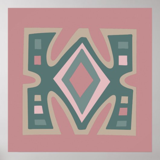 Hedendaagse Afrikaanse moderne abstracte kunst Poster (Voorkant)