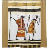 Hedendaagse Afrikaanse stammenvolkskunst Douchegordijn (Voorkant)