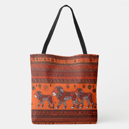 Hedendaagse Afrikaanse stijlvolle leeuwen Tote Bag (Achterkant)