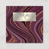 Hedendaagse agaat geode Bourgogne gouden nagelsalo Vierkante Visitekaartje (Voorkant)