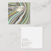 Hedendaagse agaat geode neo mint gold haarstylist vierkante visitekaartje (Voorkant / Achterkant)