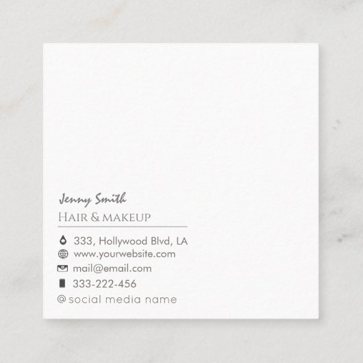 Hedendaagse agaat geode neo mint gold haarstylist vierkante visitekaartje (Achterkant)