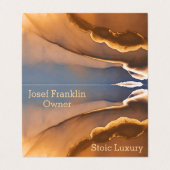 Hedendaagse Alcohol Ink Goud en Blauw Visitekaartje (Buitenkant ongevouwen)