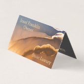 Hedendaagse Alcohol Ink Goud en Blauw Visitekaartje (Voorkant)