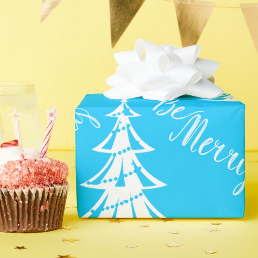 Hedendaagse Aqua en witte kerst Cadeaupapier