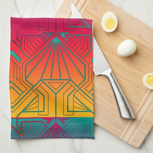 Hedendaagse Art Deco  Theedoek (Quarter Fold)