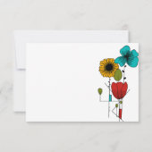 Hedendaagse Art Noveau Bloemen Huwelijk RSVP (Achterkant)