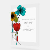 Hedendaagse Art Noveau Bloemenbruiloft Acryl Bord (Hoek)