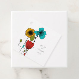 Hedendaagse Art Noveau Bloemenbruiloft Bedankjes Labels