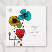 Hedendaagse Art Noveau Bloemenbruiloft Bedankjes Labels (Voorkant)