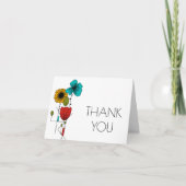 Hedendaagse Art Noveau Bloemenbruiloft Bedankkaart (Voorkant)