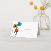 Hedendaagse Art Noveau Bloemenbruiloft Plaatskaartje (Voorkant)