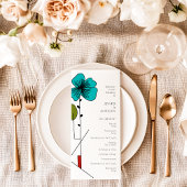 Hedendaagse Art Noveau Bloemenbruiloft Programmakaart