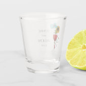 Hedendaagse Art Noveau Bloemenbruiloft Shot Glas (Achterkant)