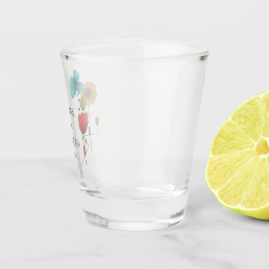 Hedendaagse Art Noveau Bloemenbruiloft Shot Glas (Rechts)