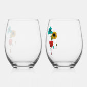 Hedendaagse Art Noveau Bloemenbruiloft Wijnglas Zonder Voet (Links)