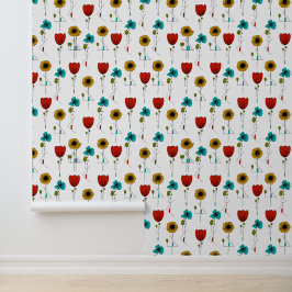 Hedendaagse Art Noveau bloemmotief Behang